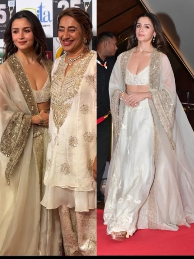 डीप नेकलाइन ब्लाउज पर लहंगा पहन छा गईं आलिया भट्ट, ITA Awards में लूटी महफिल
