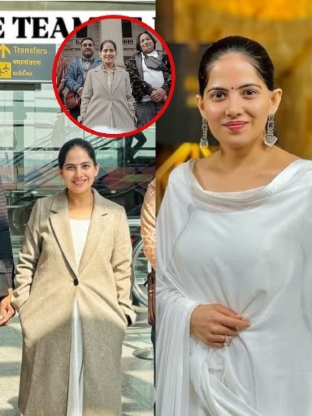 विदेश में छा गया कथावाचक जया किशोरी का ये लुक,ओवरकोट पहन एयरपोर्ट पर आईं नजर