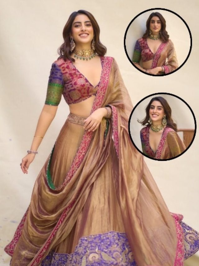 डीप नेक ब्लाउज में बच्चन परिवार की लाडली का किलर अंदाज, लहंगा पहन रॉयल लगीं नव्या