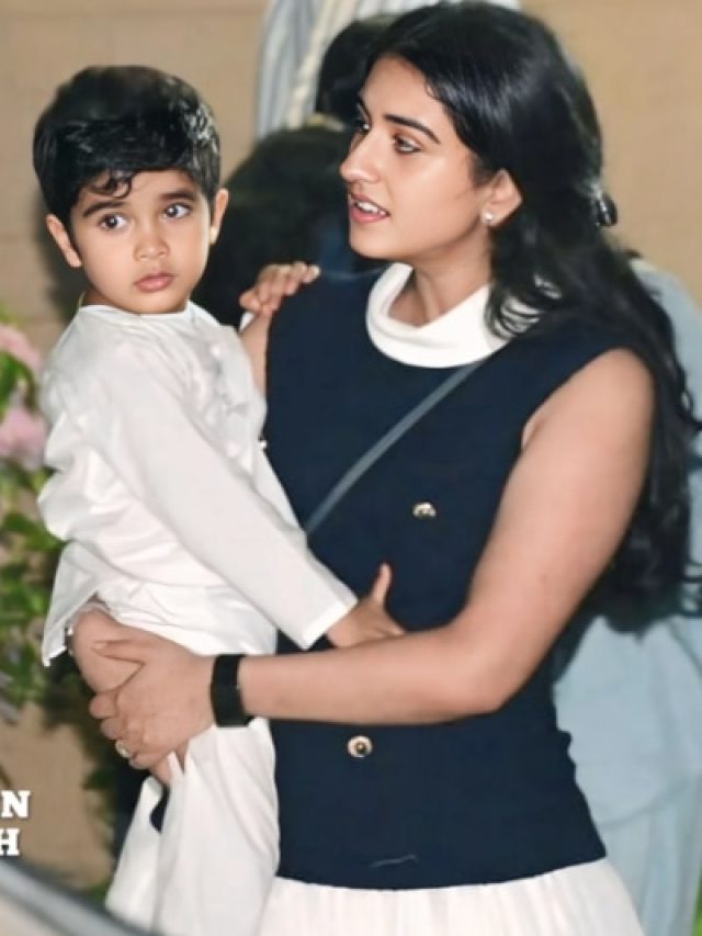 भांजे को गोद में लिए-लिए फिरीं मासी राधिका, 37K की मिनी ड्रेस में लगीं Cool