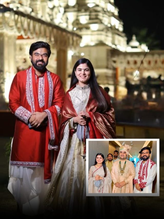 कथावाचक इंद्रेश की शादी में पति के साथ पहुंची थीं देवी चित्रलेखा, दिखा दोनों का रॉयल लुक