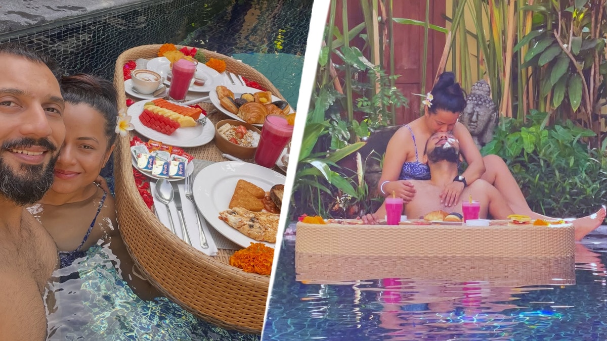 पत्नी की बांहों में करोड़पति कोरियोग्राफर, पूल में किया रोमांस, केमिस्ट्री पर फिदा फैंस