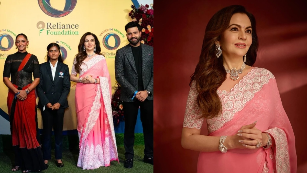 क्रिकेटर्स के सम्मान में Antilia में हुआ इवेंट, पिंक साड़ी में छाईं नीता अंबानी