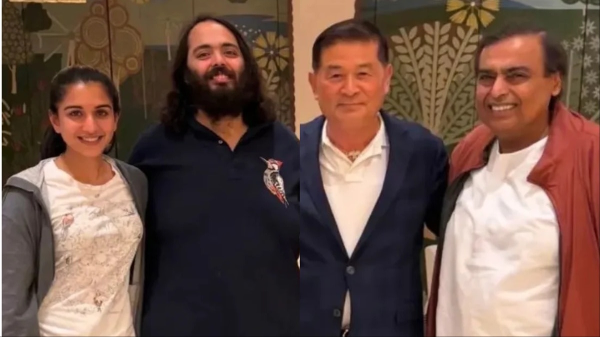 बिना मेकअप, ग्रे जॉगर पहन छाईं राधिका अंबानी, पति-ससुर भी दिखे साथ; PHOTOS