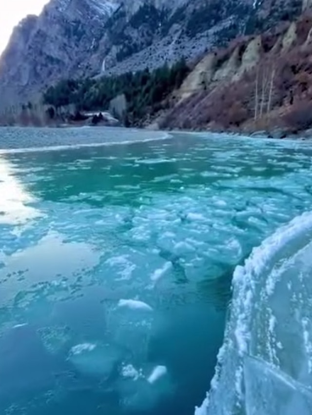 झरने-नदी-तालाब सब जम गए, पहाड़ों पर बर्फ में बदल गया पानी, देखें वीडियो