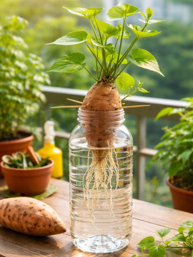पानी की बोतल में उगाएं शकरकंद, घर पर करें आसान किचन गार्डनिंग
