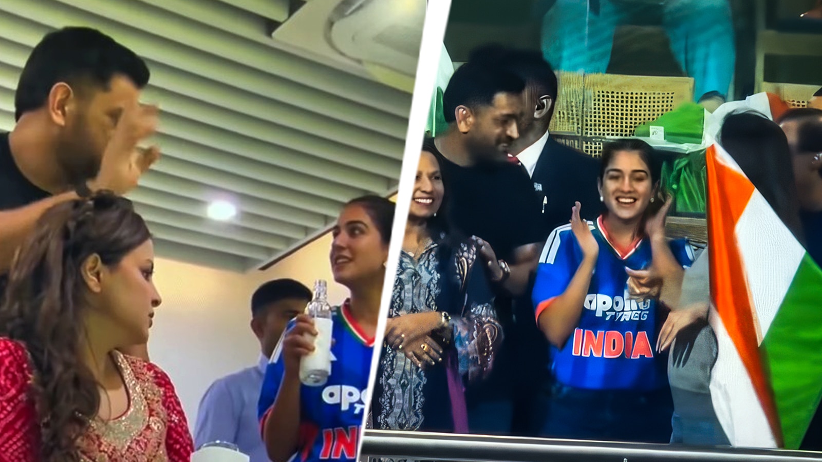 अंबानी फैमिली के साथ धोनी-साक्षी ने देखा मैच, राधिका संग की गपशप... दिखा क्यूट बॉन्ड