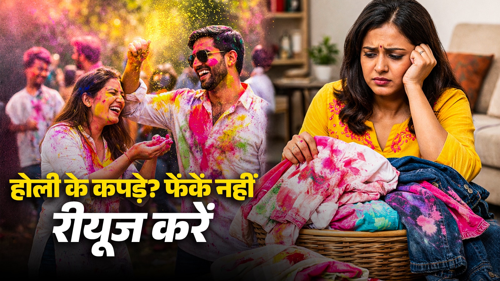 होली पर रंगीन हो गए कपड़ों को न समझें बेकार! फेंके नहीं, घर पर ऐसे करें दोबारा इस्तेमाल