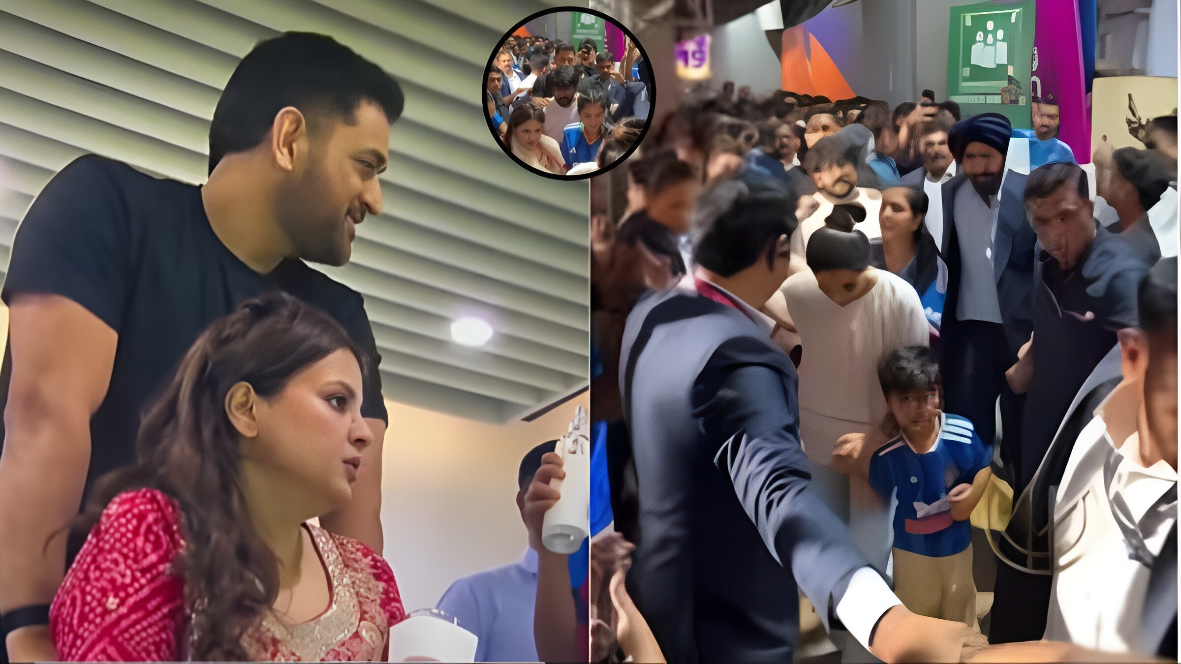 भीड़ में साक्षी धोनी का हाथ थामे दिखीं राधिका अंबानी, ब्लैक टी-शर्ट में माही का स्वैग, Video