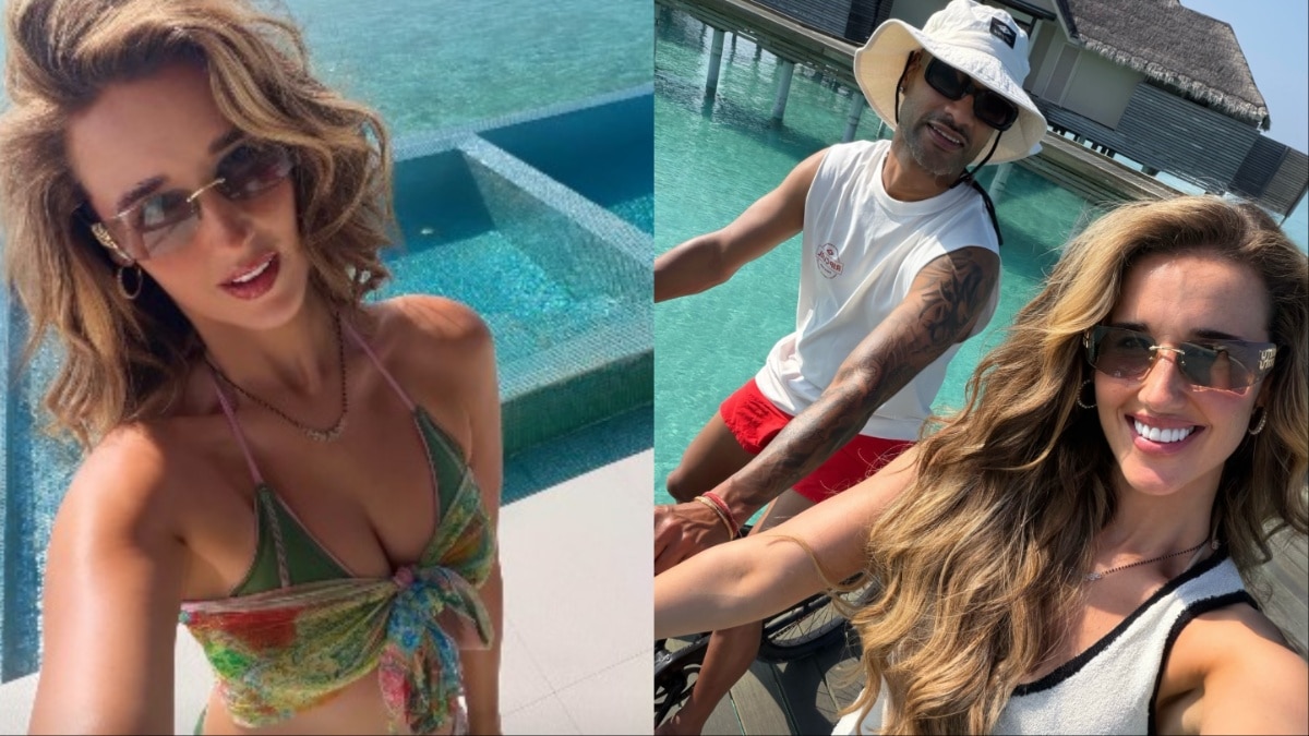 हनीमून पर बिकिनी में शिखर की वाइफ, मंगलसूत्र ने खींचा ध्यान