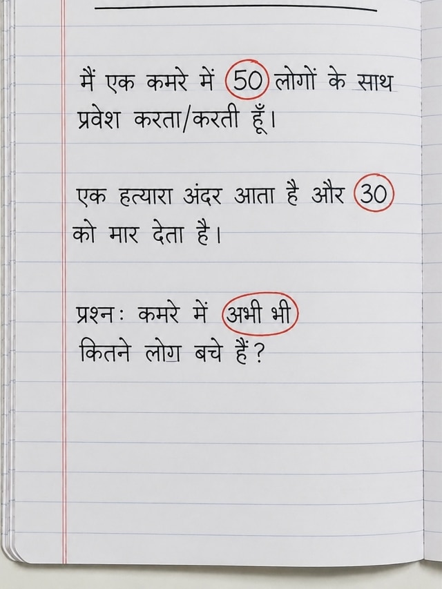 30 की मौत के बाद कमरे में कितने लोग बचेंगे, दे पाएंगे सही जवाब