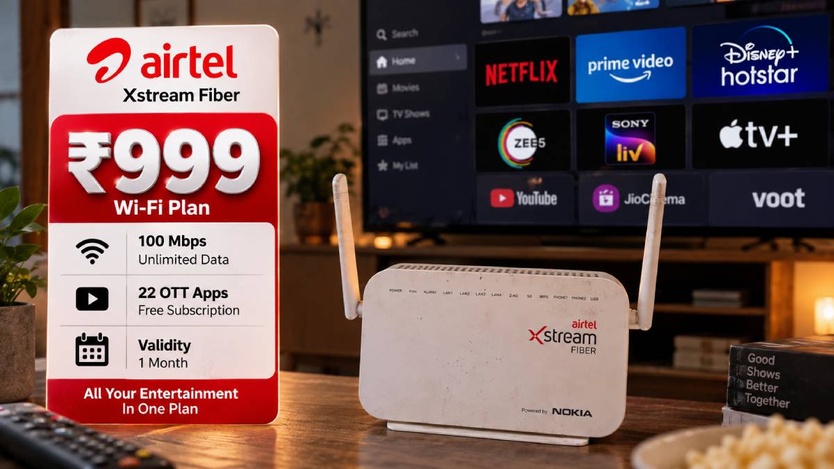 Airtel का ₹999 वाला प्लान, अनलिमिटेड डेटा के साथ OTT का फायदा!